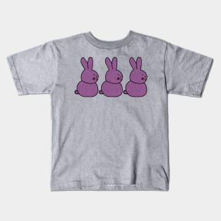 Three Purple Bunny Rabbits for Easter Kids T-Shirt